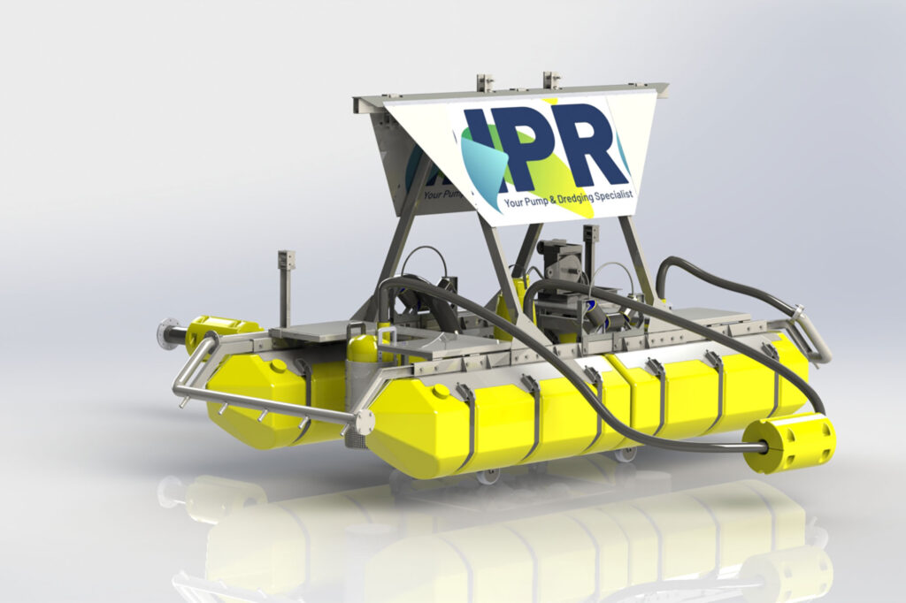 IPR’s SlurrySucker is a dredging system that suspends a heavy duty submersible slurry pump from a specially designed flotation raft.